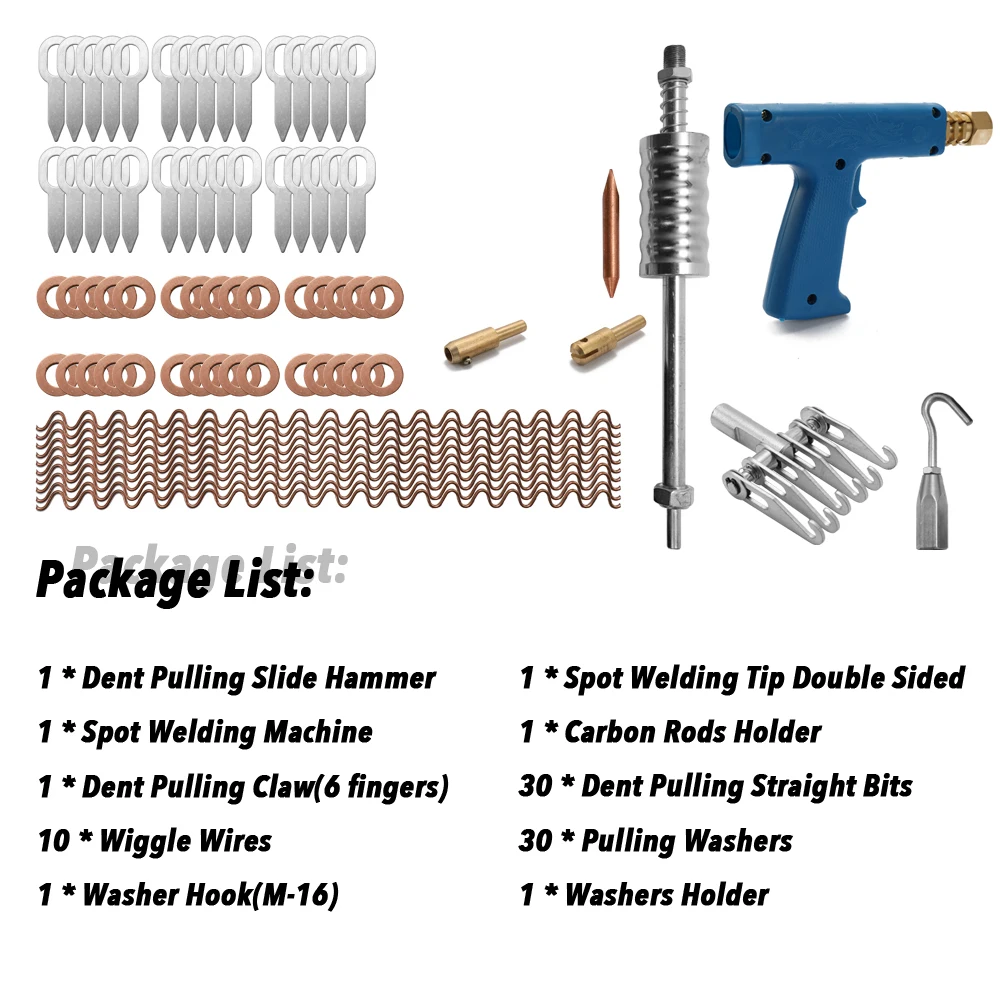 77 pcs Дент Ремонтный комплект потянув коготь сокращение сварочный аппарат ударный съёмник прямые Rull кольца круглые шайбы извивались провода