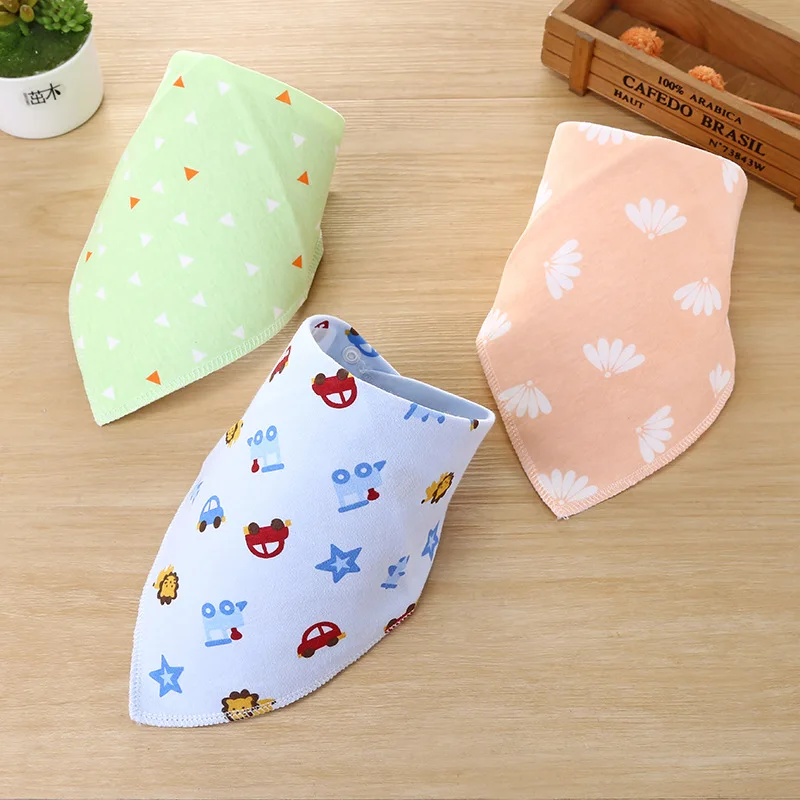 Baby Cotton Bibs Infant Feeding Towel Bibs Newborn Girls Boys Toddler Triangle Scarf Bandana Baby  Accessory Burp Cloth