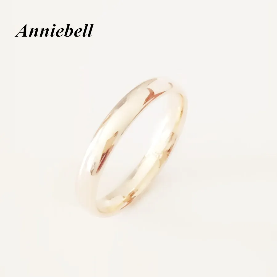 1 Piece New 585 Gold  Jewellery Women Men Jewelry Engagement Ring Trendy Fashion Jewelry 4MM Width Slim Gold Rings for Women Men