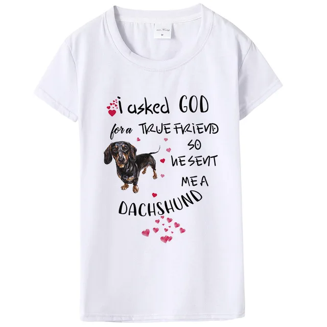 Женские футболки Dachshund летняя футболка с принтом забавной собаки с круглым вырезом и коротким рукавом, одежда для собак, футболка, повседневные крутые топы, футболки, подарки