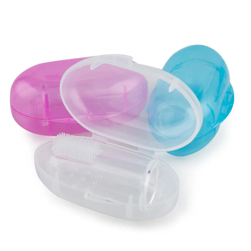 1Pc  Kids Baby Infant Soft Silicone Finger Toothbrush Teeth Rubber Massager Brush Deciduous Pacifier With Clear Pacifier