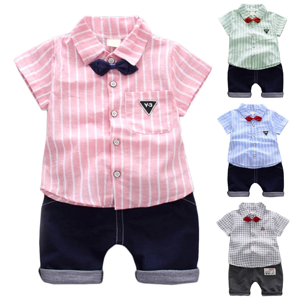 

Janedream Children Baby Boys Girls Clothes Suits 2pcs Cotton Stripe T-Shirt + Pants For Children Clothing Sets #278919