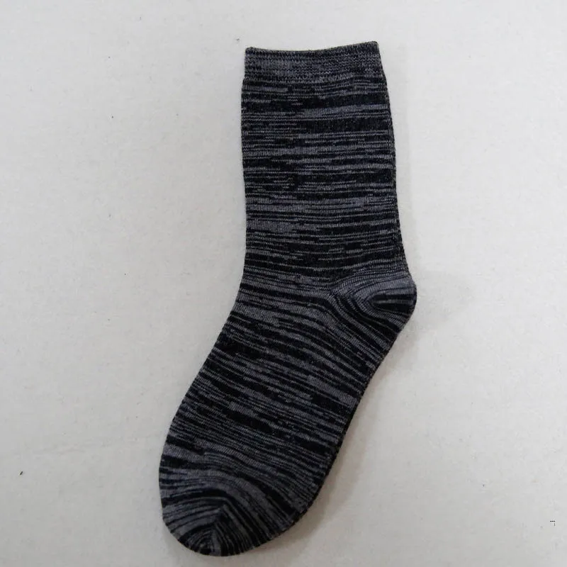 Новинка, мужские толстые хлопковые носки с цветными блоками, осенние и зимние мужские носки, индивидуальный стиль Sen, Национальный Ветер - Цвет: grey