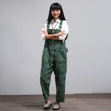 Cotton Wide Leg Denim Overalls Women Japan Style Jean Jumpsuit Female Low Drop Crotch Print Romper Plus Size Baggy Suspenders Cotton Wide Leg Denim Overalls Women Japan Style Jean Jumpsuit Female Low Drop Crotch Print Romper Plus Size Baggy Suspenders