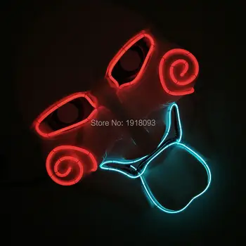 2020 New style EL Wire Glowing Mask Cute Party Mask Flashing glowing Neon light Festival LED Strip Carnival Mask For Party decor
2020 New style EL Wire Glowing Mask Cute Party Mask Flashing glowing Neon light Festival LED Strip Carnival Mask For Party decor