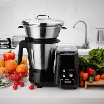 

MLITER Multi-function 1000W Heating Pot 800W Powerful Motor Soup Maker Blender Electronic Scale and Stainless Steel Steamer