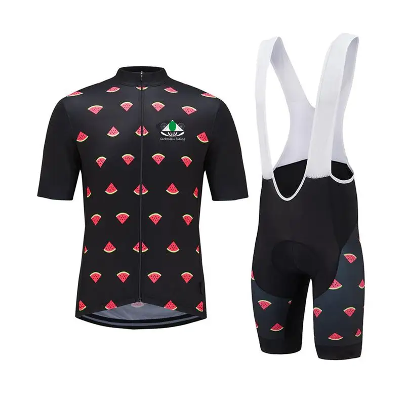 Watermelon Cycling Jersey & Bib Shorts with GEL Pad Kit Short Sleeve Summer Bicycle Clothing MTB