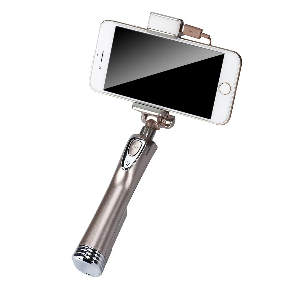 LED Light Bluetooth Selfie Stick Sync Flash Monopod Remote Control With