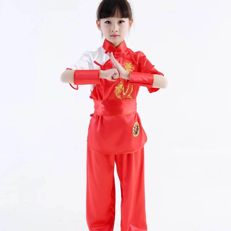 

New models Children ChineseTraditional Wushu Short sleeve Costume Uniform for Kids Boys Girls Stage Performance Clothing Set