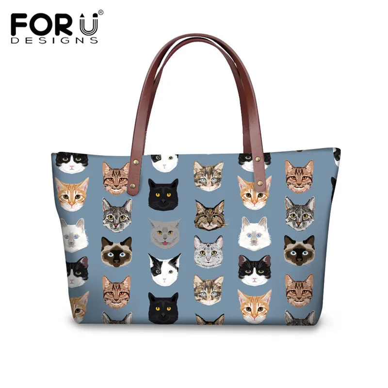 

FORUDESIGNS 2019 Spectacular Cats Women Handbags Bag Set Ladies PU Leather Wallet Shoulder Bags Female Girls Casual Totes Bags