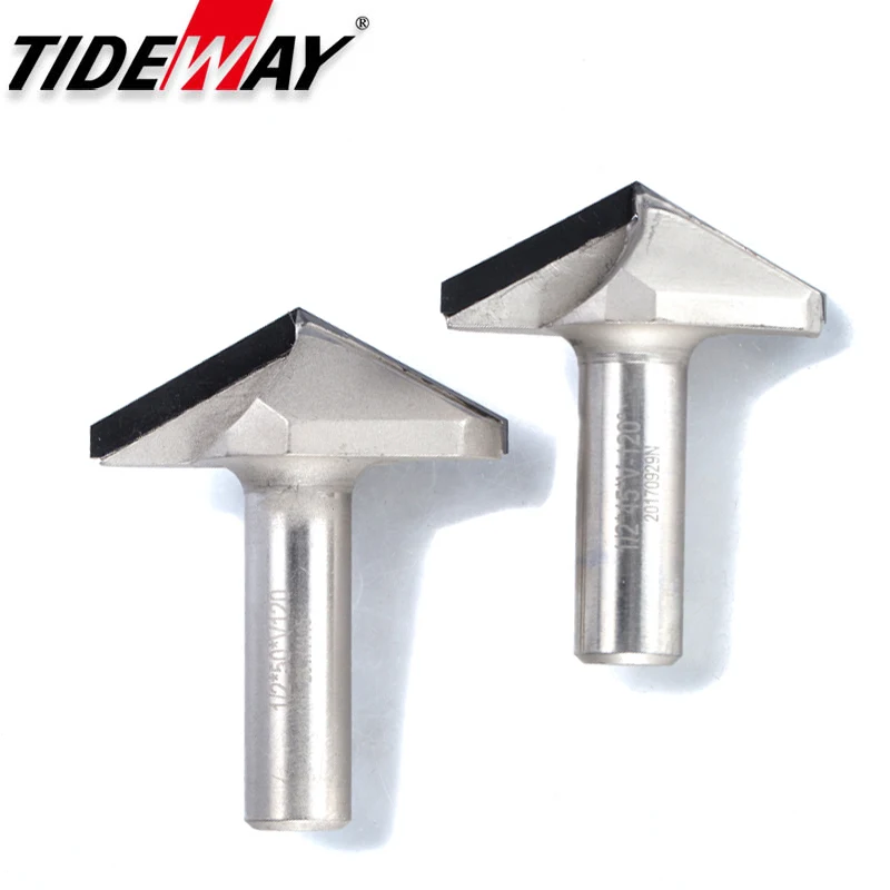 Tideway 1pc 1 2 Shank Diamond CVD Coating V Type font b Router b font Bit