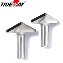 Tideway 1 шт 1/2 «хвостовик алмаз CVD покрытие V Тип фрезы для дерева Endmill Деревообработка резак PCD Фрезерование резак сверла для станков с ЧПУ