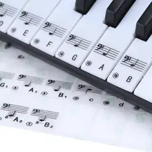 88 Keys Transparent Piano Key Note Stickers for Piano Electronic Keyboard White Key Keyboard Sticker Piano Accessories