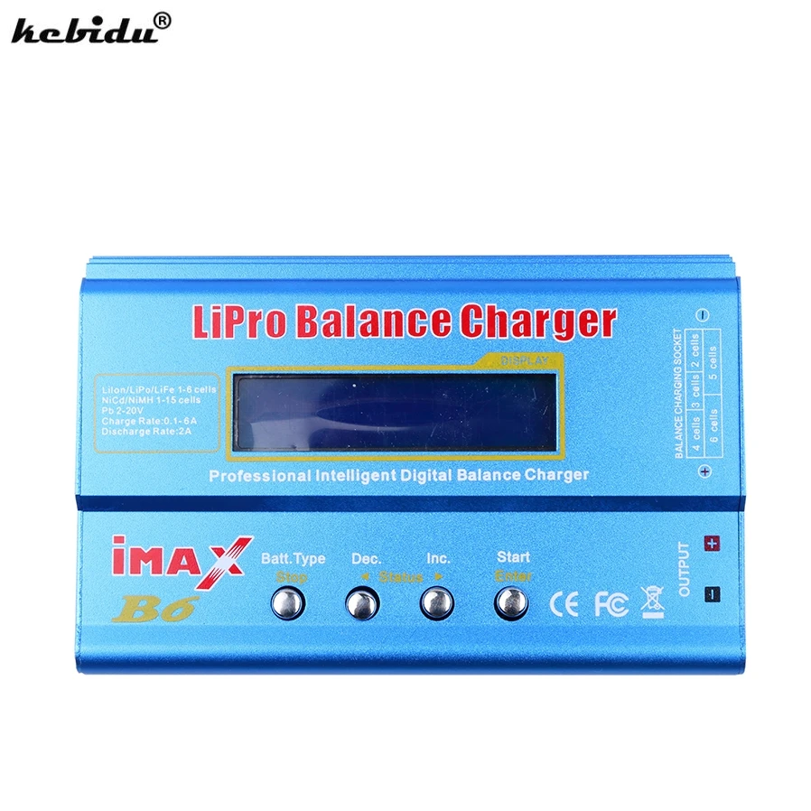 

kebidu New iMAX B6 Lipro NiMh Li-ion Ni-Cd RC Battery Balance Digital Charger for NiMH NiCd Battery 60W Max
