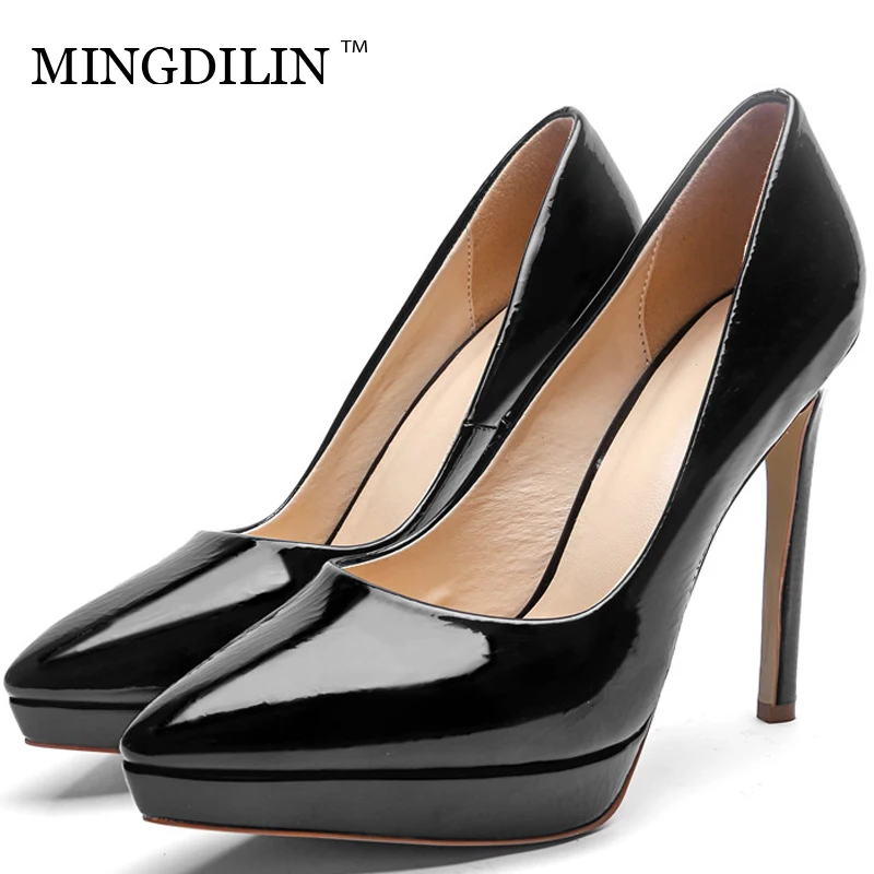 

MINGDILIN Sexy Women's Bridal Shoes Woman Golden Silver High Heels Shoes Plus Size Pointed Toe Wedding Party Pumps Stiletto 2018