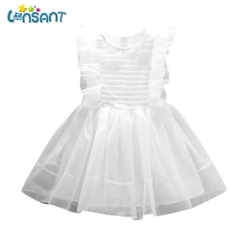 LONSANT Kids Baby Girl Princess Party Clothes Sleeveless Belt Tulle Tutu Dresses Cute Solid Vestidos Girls Clothes Dropshipping 1