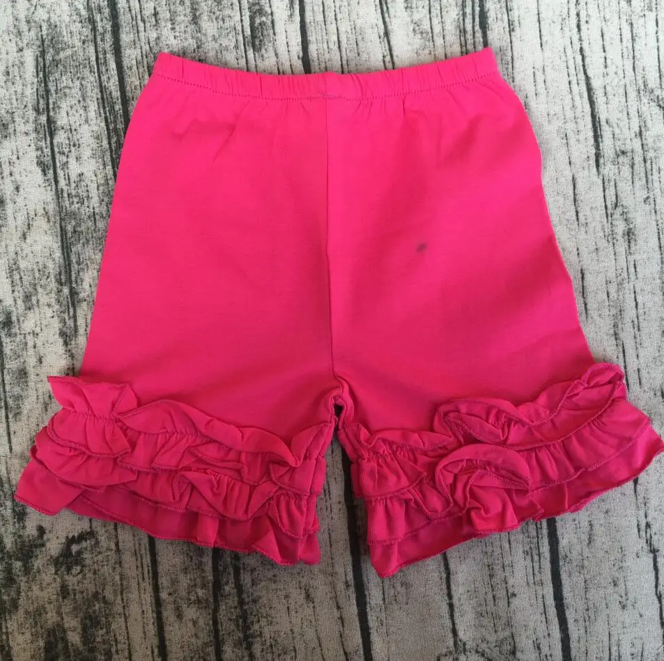 summer wholesale candy colors girls ruffle shorts suits outfits boutique Kids Wear Childrens