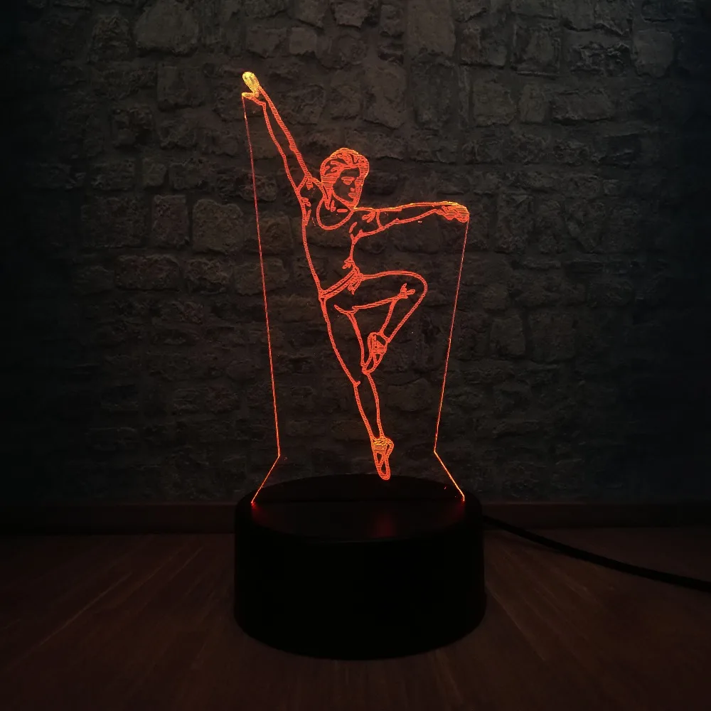 Элегантный танцор человек 3D лампа ночник USB СВЕТОДИОДНЫЙ освещения Mulitcolor Рождественский подарок декоративные luminaria настольная лампа для спальни