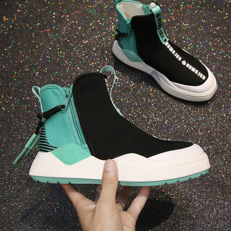 

ZENVBNV New Fashion Women Casual Shoes canvas Mesh Platform Shoes Soft Black Green Sneakers Ladies Chaussure Femme Lace-up Shoes
