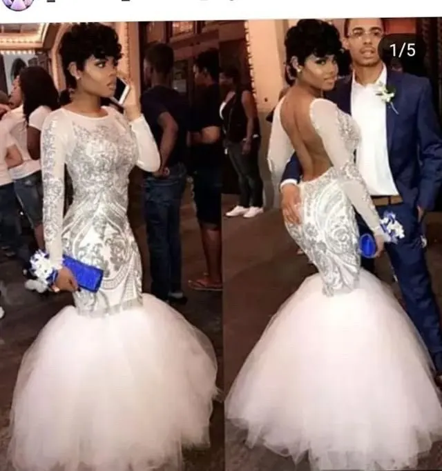 Sexy Backless Mermaid Prom Dresses Long 
