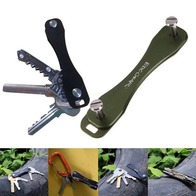 

1PC Fashion Aluminum Organizer Portable Smart Holder Folder Oxide Pocket Key Clip Key Chain Hard Chain