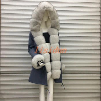 

2018 fox fur coat, coat, dress, women's clothing, long hair liner, Parker, and otter rabbit fur new fur coat