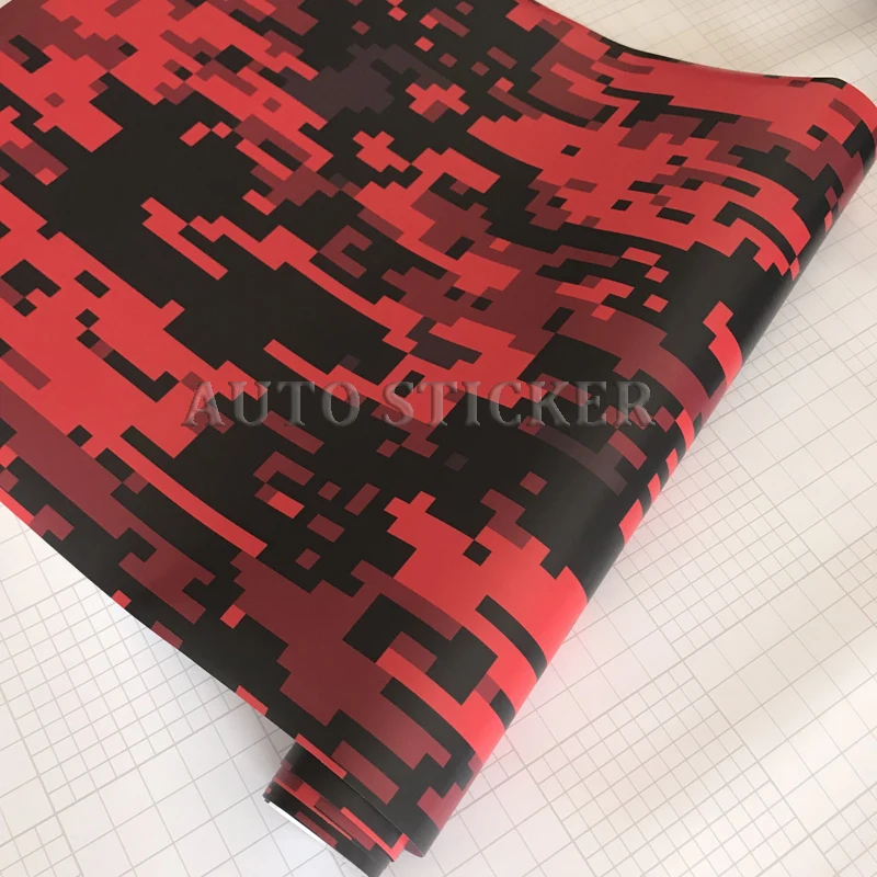 red black digit camo vinyl car wraps 3