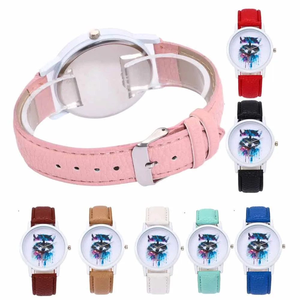 

Zhoulianfa Watch Leather Raccoon Unisex Quartz Analog Wrist Simple Watch Round Case Watches DROP SHIPPING Wholesale MAY14