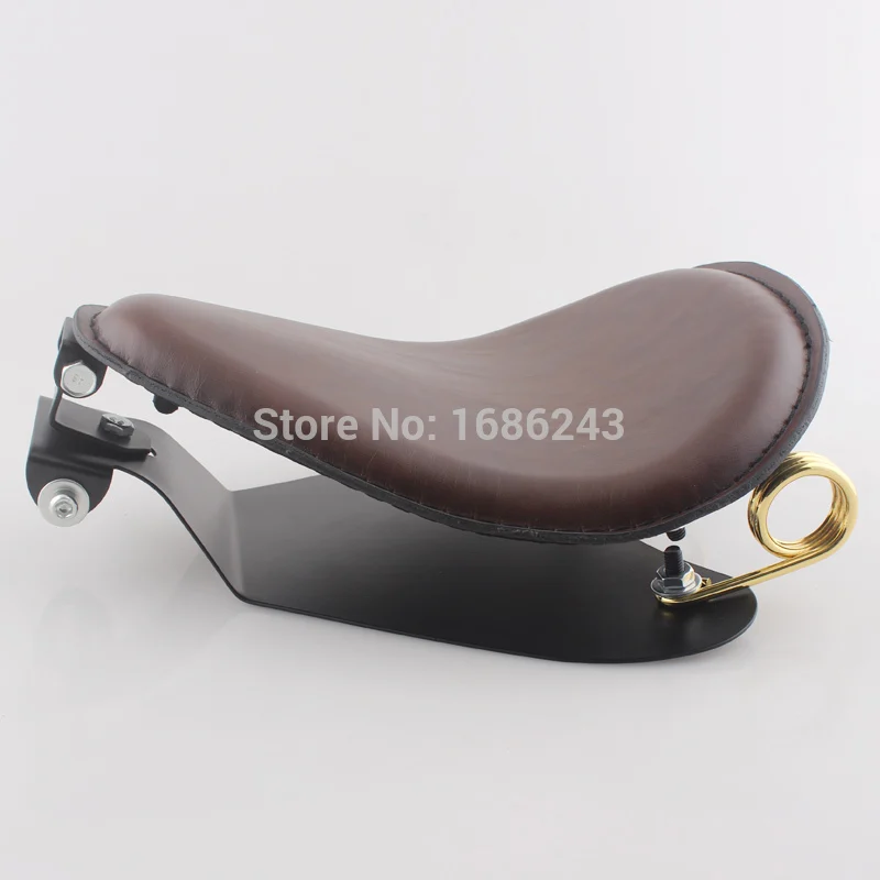 Коричневая кожа SOLO Seat Pan Cover Frame " Золотая пружина подходит для Harley Bobber Custom
