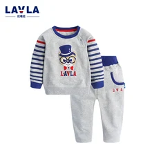 Children Sets LAVLA Kids Clothes New 2016 Autumn Children’s Clothing Boy T-shirt Pant Kit Elastic Bear Baby Clothes Baby Suit