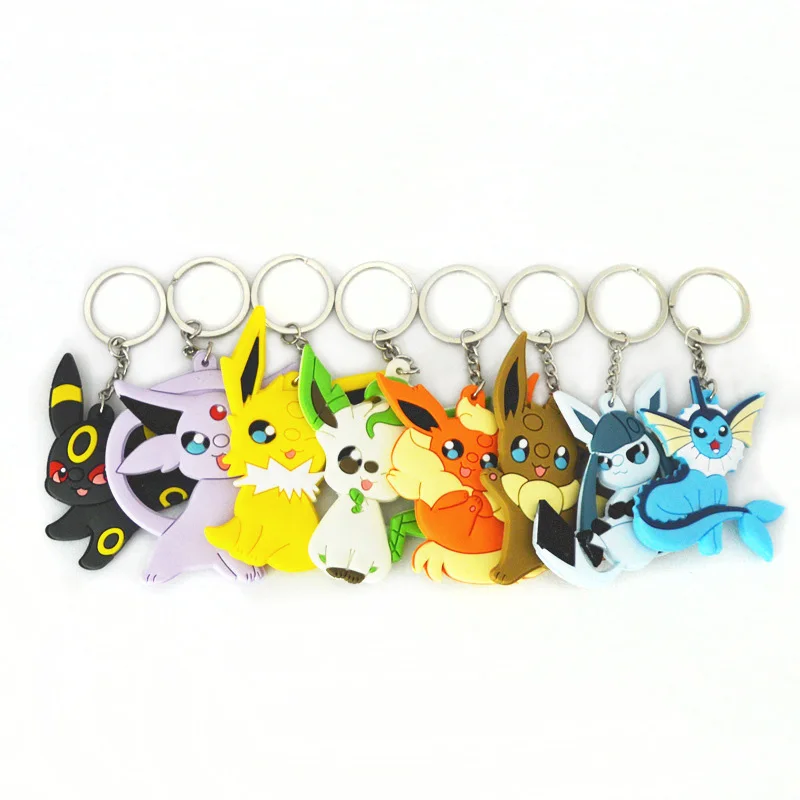 Фигурки экшн игрушек Evee vaporion Jolteon Flareon модель брелка для ключей коллекция кольцо