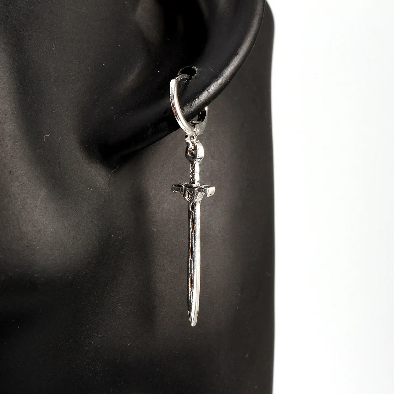 1 пара винтажные серебряные крест маленькие серьги-кольца для женщин крутые вечерние серьги пирсинг меча Oorbellen Pendientes E0280