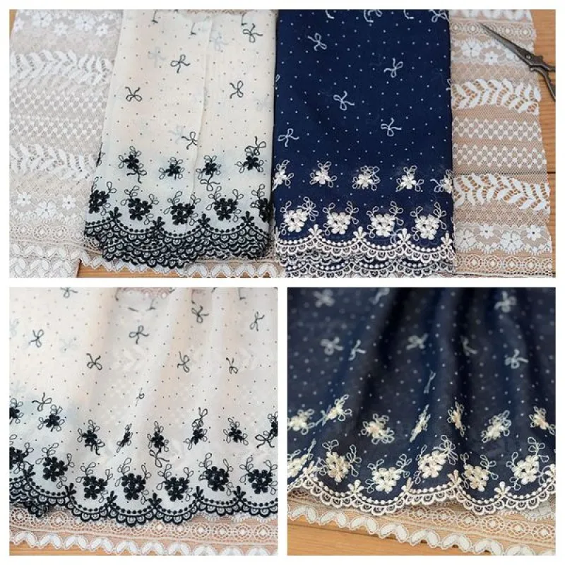 

Hot sale Clothes Accessories Chiffon Embroidered Lace 16cm H1604 High-quality