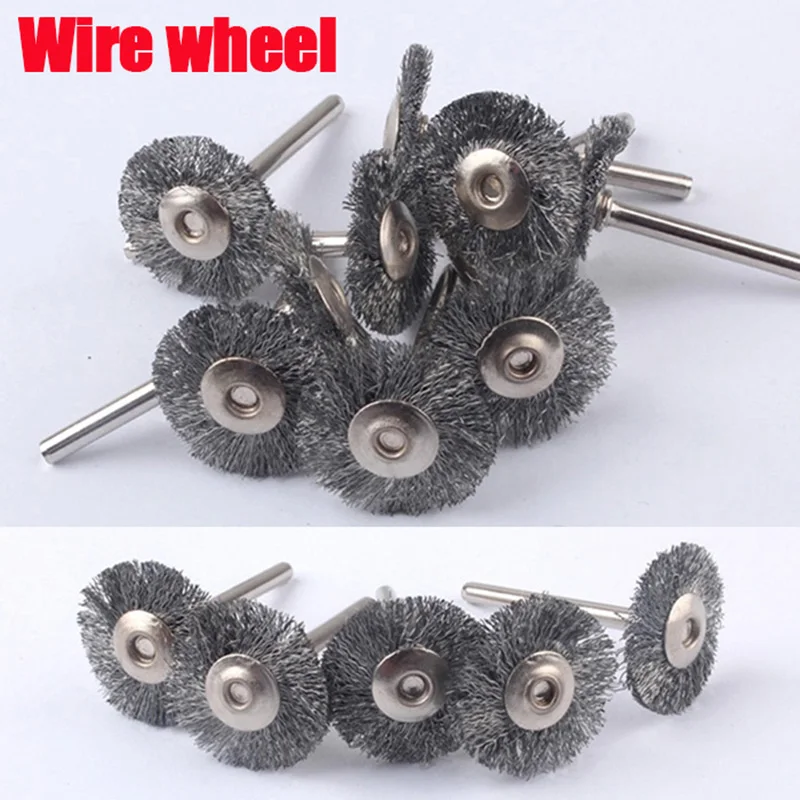 10pcs Steel Wire Wheel Brush dremel tools accessories rotary tool for