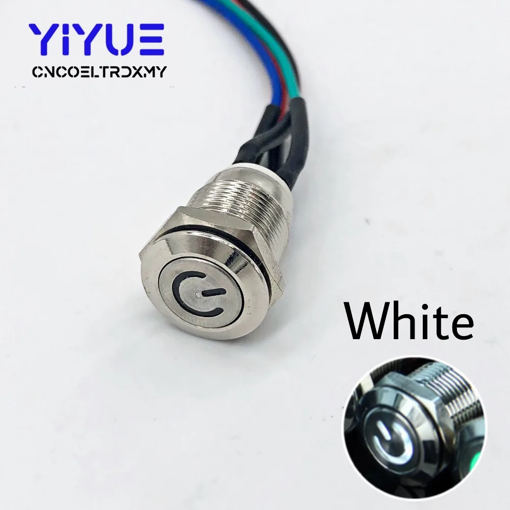 Metal Push Button Switch On-off With LED light 5V 12mm8