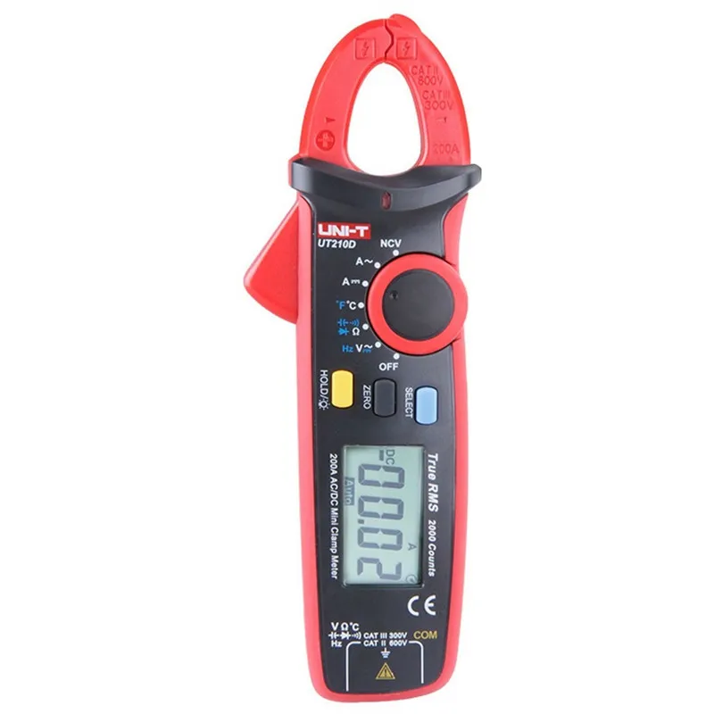 

UNI-T Digital Clamp Meter UT210D Multimeter AC/DC Current Voltage Resistance Capacitance Temperature Measurement Auto Range