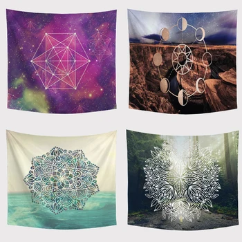 

Promotions Tapestry Starry Geometric Rectangle Mandala Pattern Bedroom Living Room Dorm Decor Blankets Picnic Mats Beach Towels