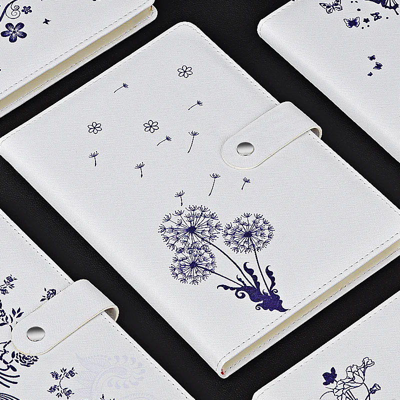 

Fashion Colorful Blue And white Thicken Notebook PU Cover Notebook For School Office Supplies Notebook Gift Wholesale