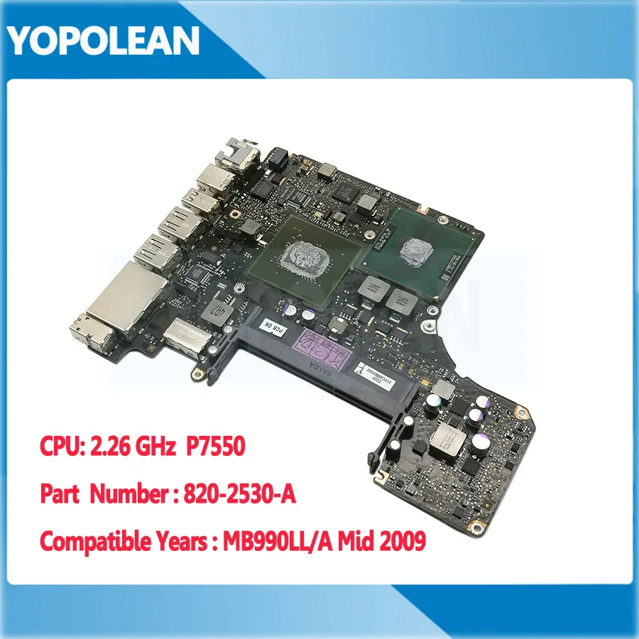 

Original Logic Board 2.26 GHz Core 2 Duo P7550 For Macbook Pro A1278 Motherboard 820-2530-A 661-5230 MB990 Mid 2009