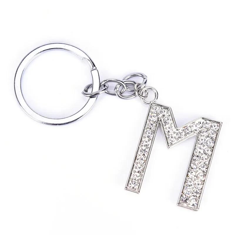 Rhinestones Alphabet Keyring 26 Letters Initial Key Ring Chains Unisex Keychain Bag Pendant Jewelry Ornament Crystal|Брелоки| |