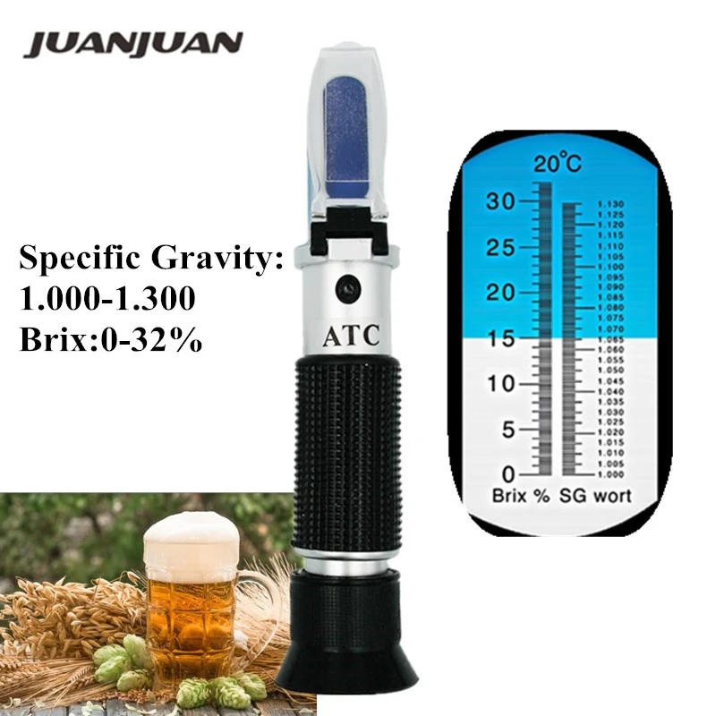 Auto 2in1 Digital Refractometer For Beer Wort Wine Brewing 050 Brix