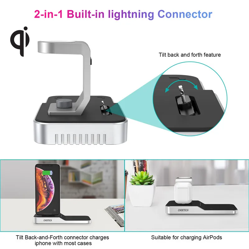 CHOETECH 4in1 7.5/10W MFi Certified Wireless