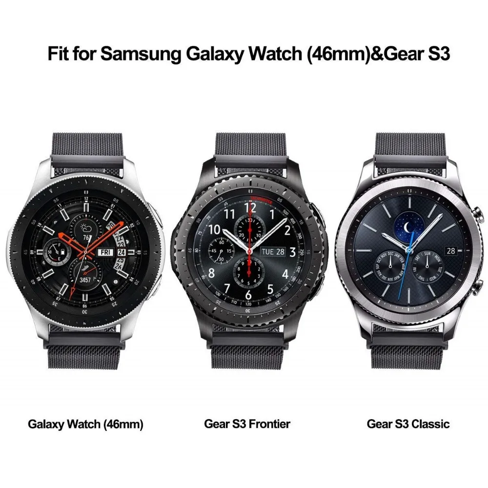 22 мм Миланская петля ремешок для Samsung Gear S3 Galaxy Watch 46 мм 42 мм активный 2 полосы 20 мм браслет из нержавеющей стали для Gear S2 Amazfit