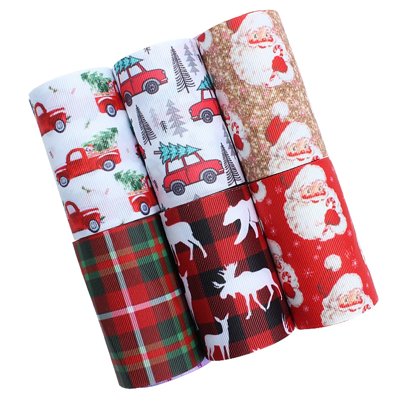 

(50 yards/lot) Free shipping 3 inch heat transfer printed Christmas ribbon