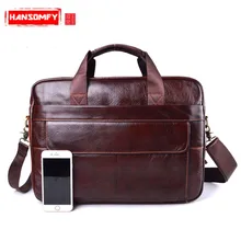 Мужские дорожные сумки из коричневой кожи, деловой портфель из натуральной воловьей кожи, мужские сумки на плечо для ноутбука, сумки-мессенджеры для компьютера