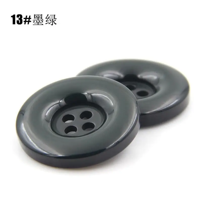 15mm 18mm 20mm 23mm 25mm 28mm 30mm 34mm 38mm 4 Hole Plastic Resin Round Buttons Black White Button Fit Sewing Scrapbooking DIY 6