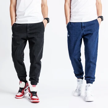 

Japanese Style Fashion Men Jeans Vintage Classical Denim Cargo Pants Streetwear Spliced Designer Hip Hop Harem Jeans Men Joggers