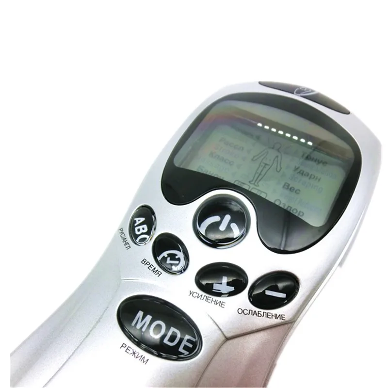 B1012R russian language tens therapy massager machine with 4  snap gel electrode pads (26)