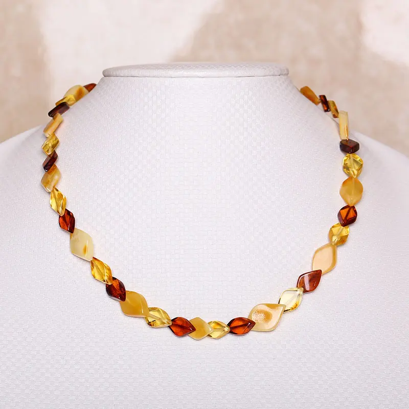 

Women popular natural amber necklace luxury explosion models