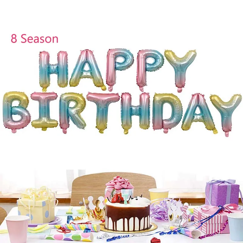 

8-Season Rainbow Party Decorations Gradient Color Love Heart Star Round Foil Balloon Birthday Accessories Happy Mothers Day